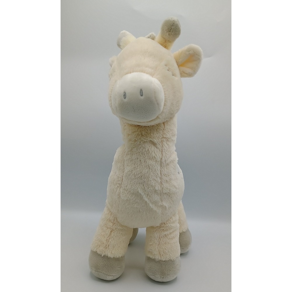 14" KELLYTOY Cream Colored White Grey SOFT Plush RATTLE Giraffe 7 - Picture 2 of 4